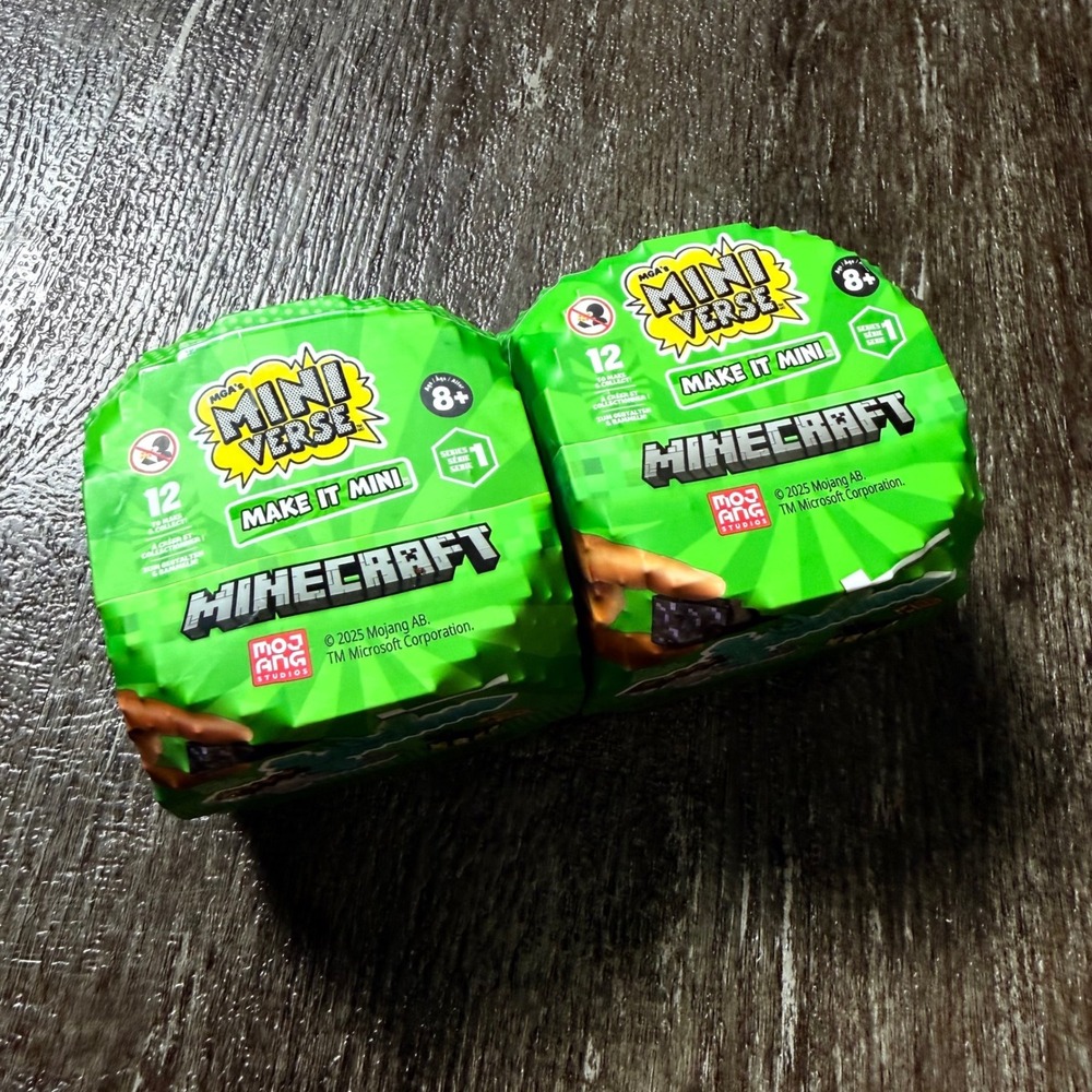 MGA Miniverse Make It Mini Minecraft Series 1 Blind Ball Lot of 2 Green DIY Toy